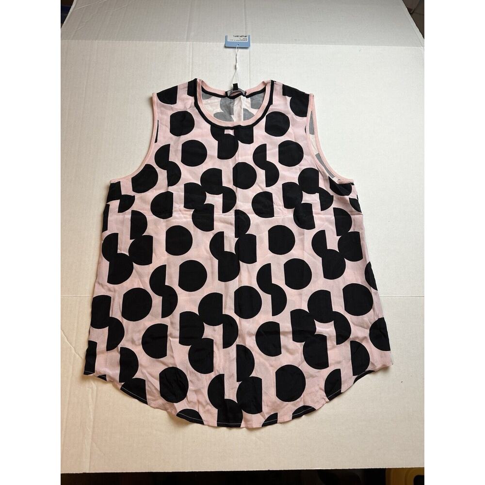 St John Resort Blush Polka Dot Sleeveless Top Women’s Size Large